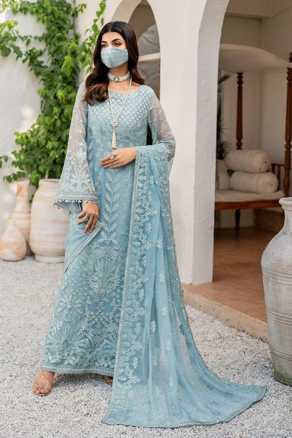 Azure Chiffon Suit-Ferozi-Chiffon-Aarasta
