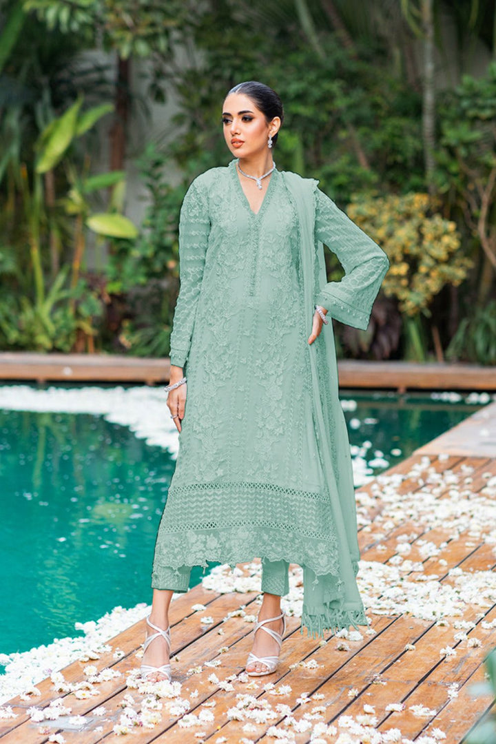 Azure Chiffon Suit-Ferozi-Chiffon-Aarasta