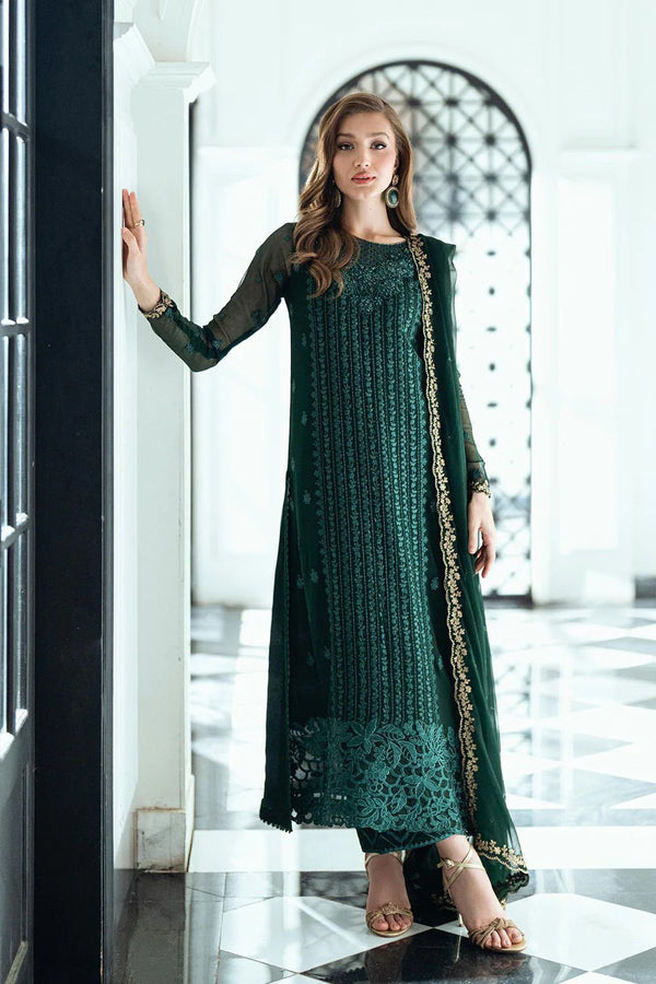 Azure Chiffon Suit-Green-Chiffon-Aarasta