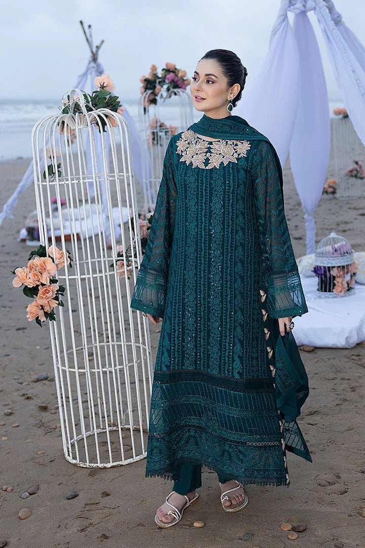 Azure Chiffon Suit-Green-Chiffon-Aarasta