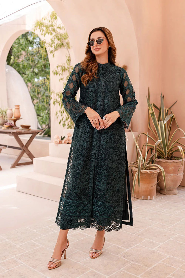 Azure Organza Suit-Green-Organza-Aarasta