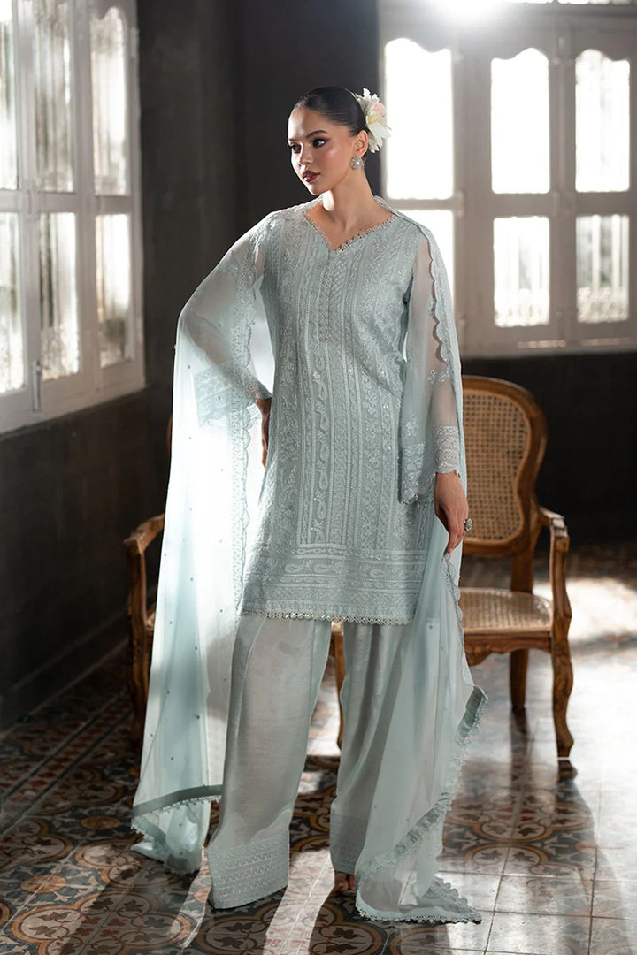 Azure Chiffon Suit-Grey-Chiffon-Aarasta