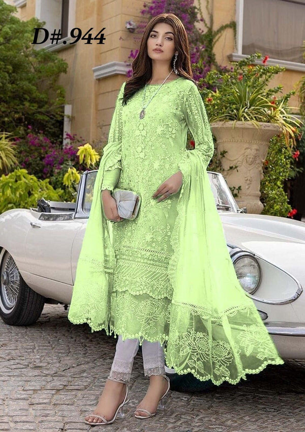 Azure Organza Suit-Lemon-Organza-Aarasta