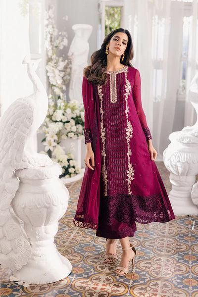 Azure Chiffon Suit-Maroon-Chiffon-Aarasta