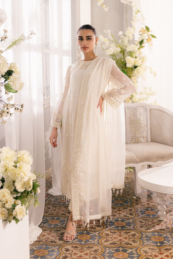 Azure Chiffon Suit-Off White-Chiffon-Aarasta