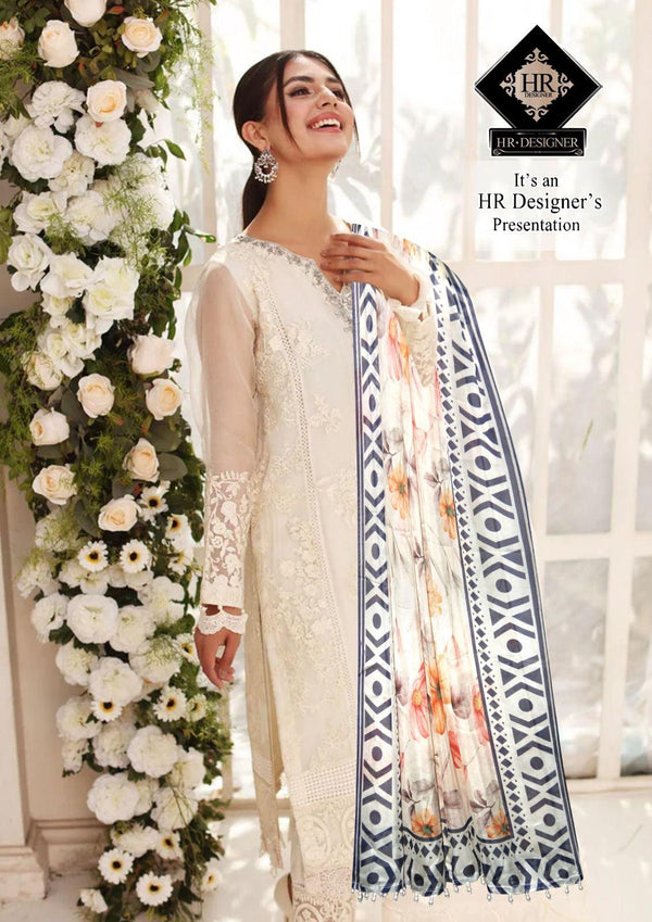 Azure Organza Suit-Off White-Organza-Aarasta