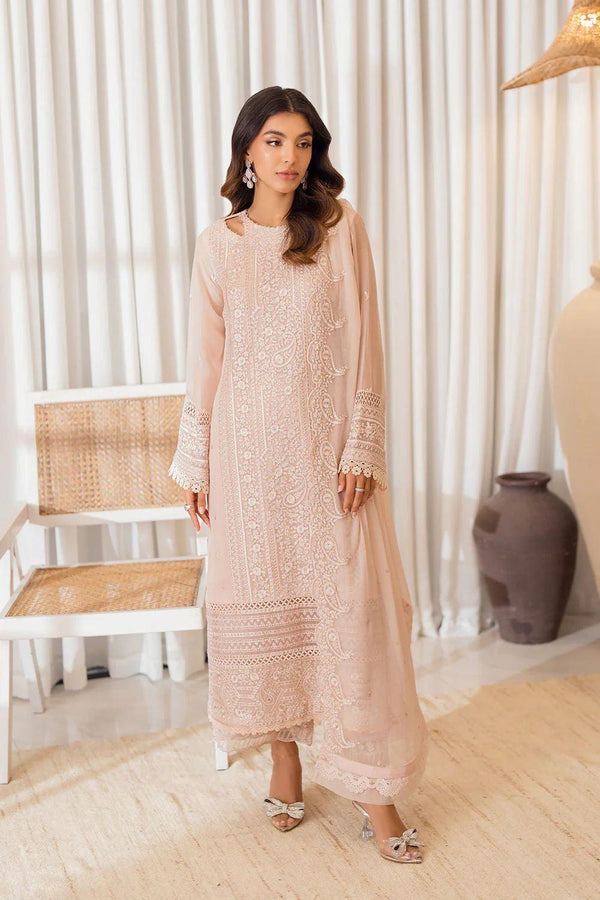 Azure Chiffon Suit-Peach-Chiffon-Aarasta