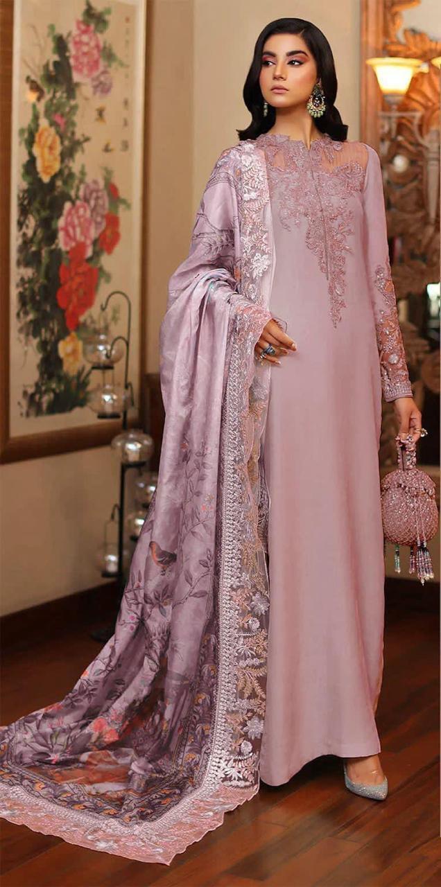 Azure Silk Suit-Peach-Silk-Aarasta