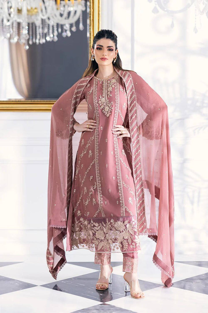 Azure Chiffon Suit-Pink-Chiffon-Aarasta