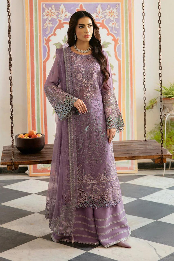 Azure Chiffon Suit-Purple-Chiffon-Aarasta