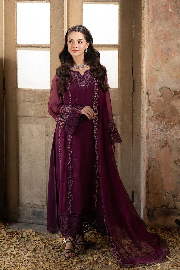 Azure Chiffon Suit-Purple-Chiffon-Aarasta