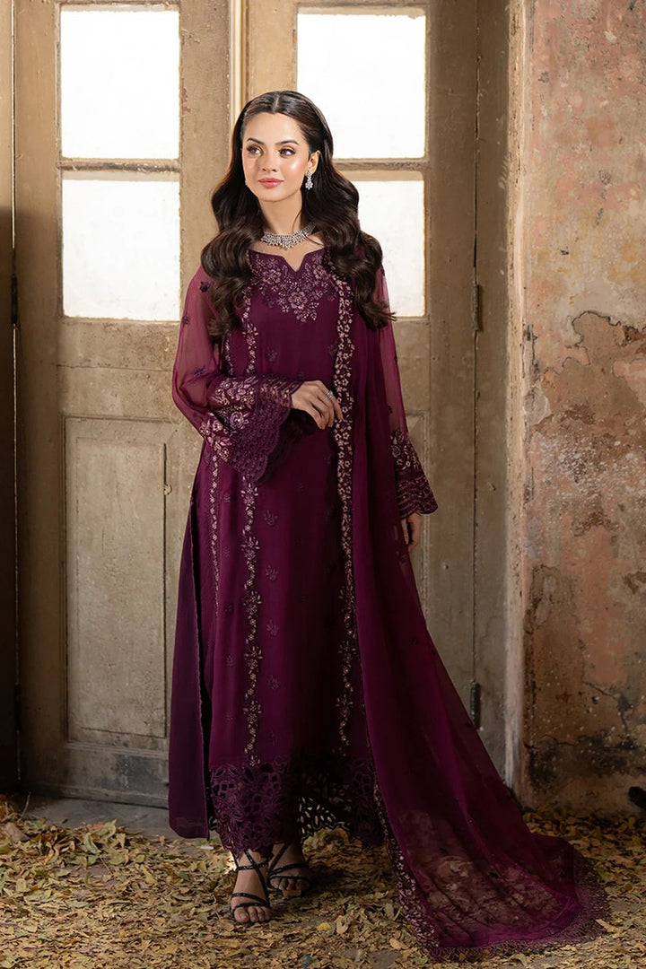 Azure Chiffon Suit-Purple-Chiffon-Aarasta