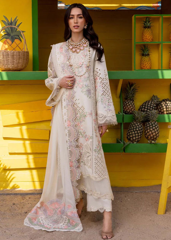 Azure Chiffon Suit-White-Chiffon-Aarasta