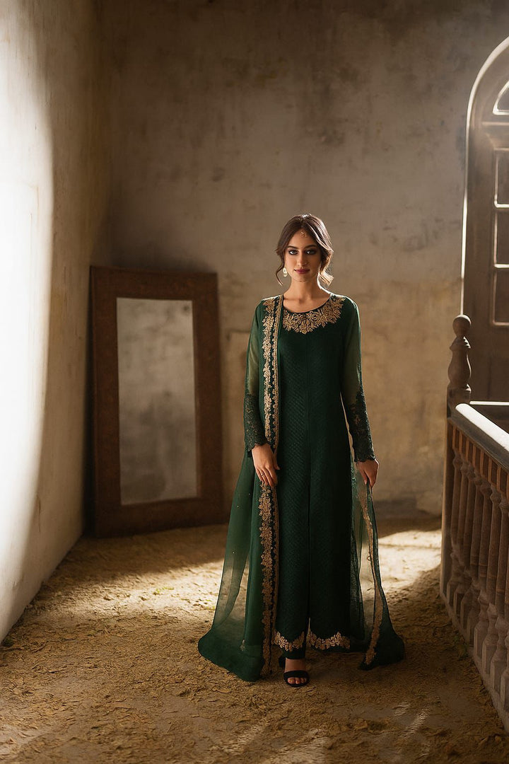 Azure Chiffon Suit-Zinc-Chiffon-Aarasta