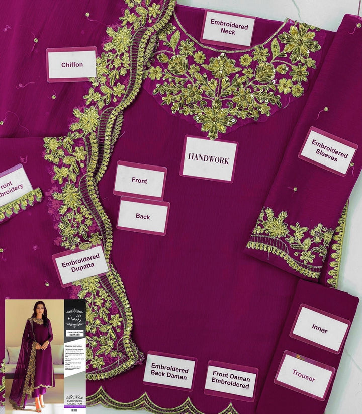 Baroque Chiffon Suit-Aarasta