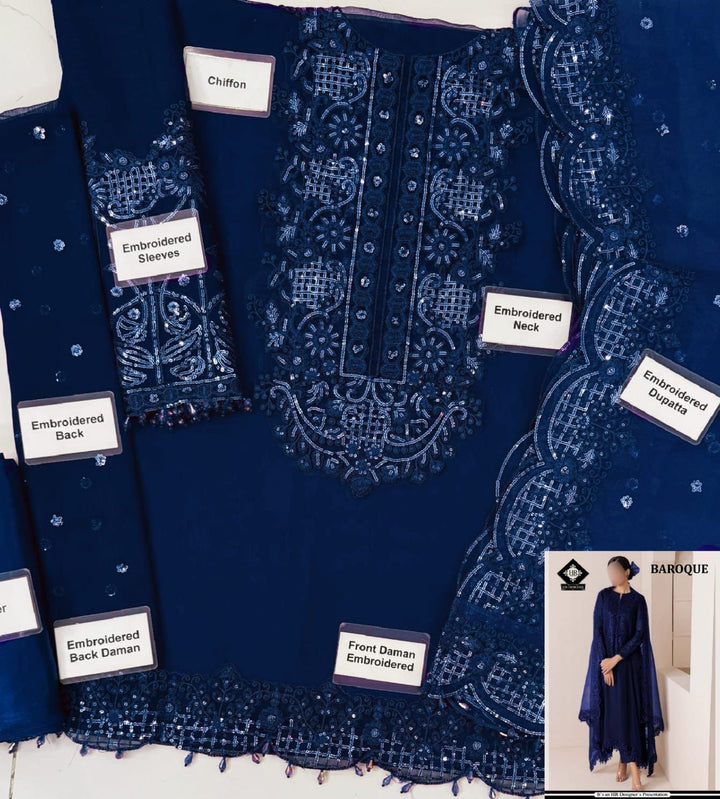 Baroque Chiffon Suit-Aarasta