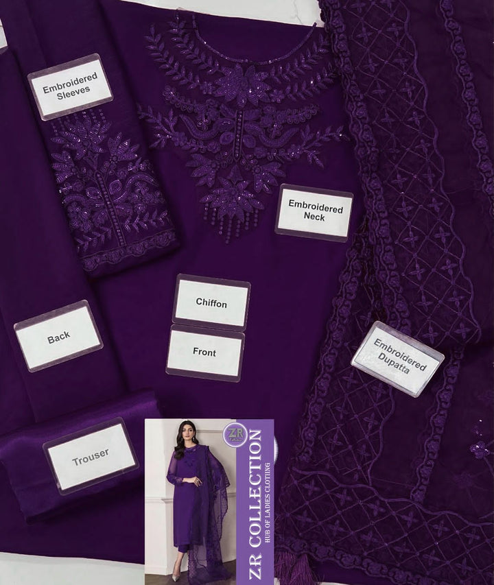 Baroque Chiffon Suit-Aarasta