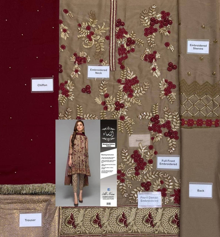 Baroque Chiffon Suit-Aarasta