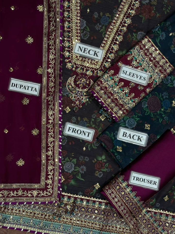 Baroque Chiffon Suit-Aarasta