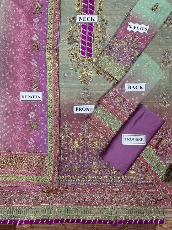 Baroque Chiffon Suit-Aarasta