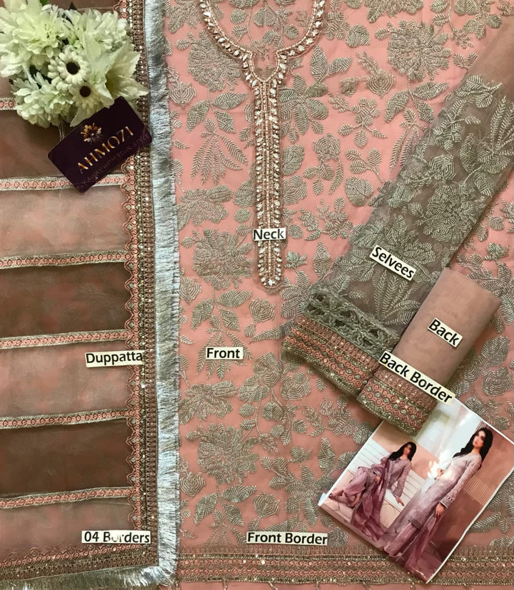 Jazmin Organza Suit-Aarasta