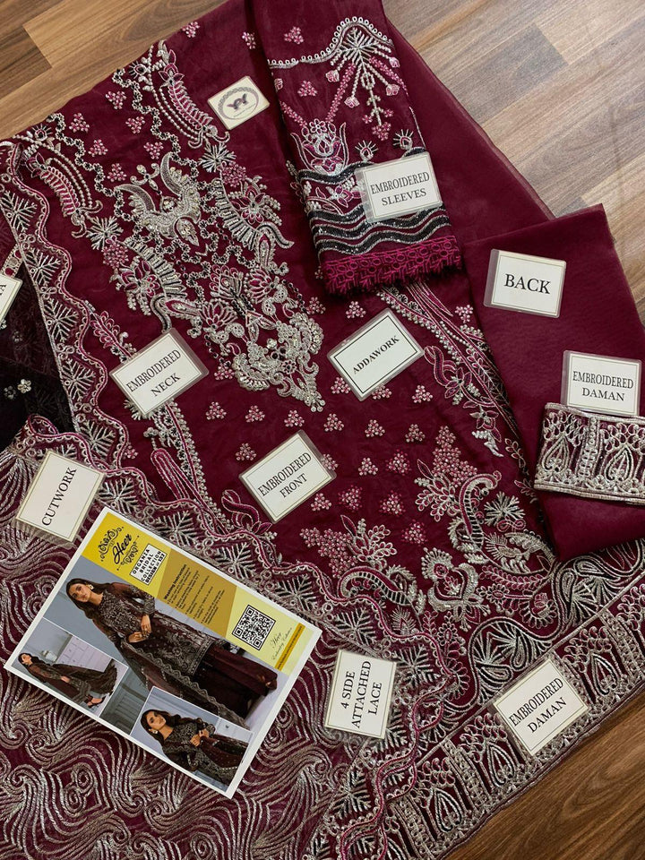 Jazmin Organza Suit-Aarasta