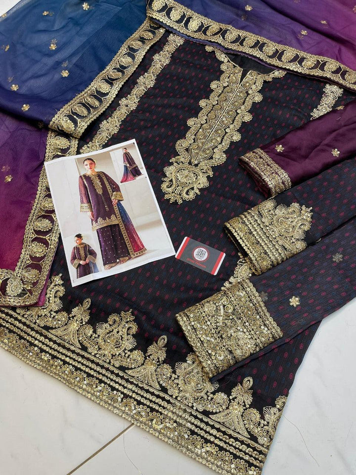Jazmin Chiffon Suit-Aarasta