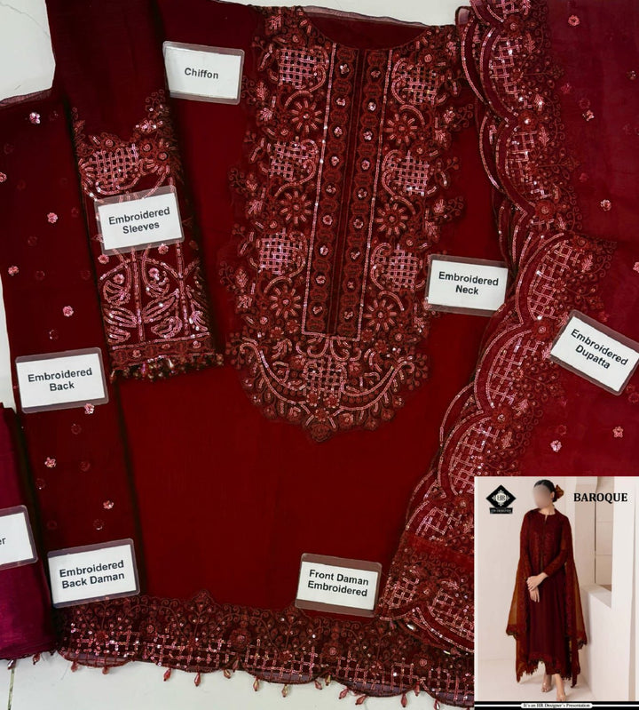 Baroque Chiffon Suit-Aarasta