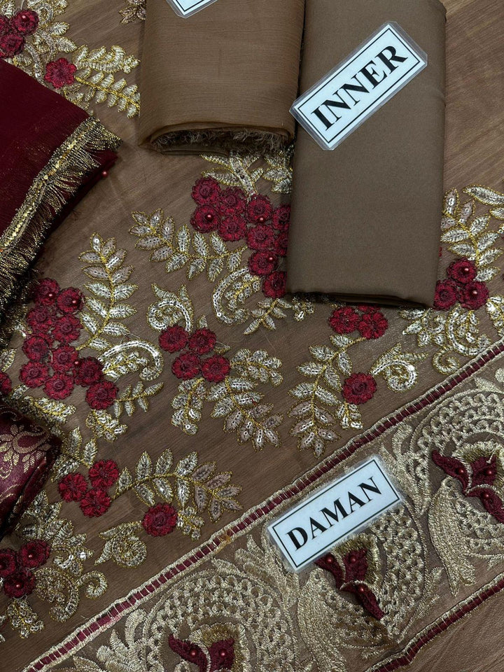 Baroque Chiffon Suit-Aarasta