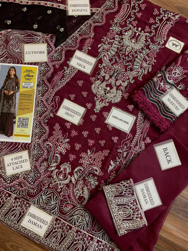 Jazmin Organza Suit-Aarasta