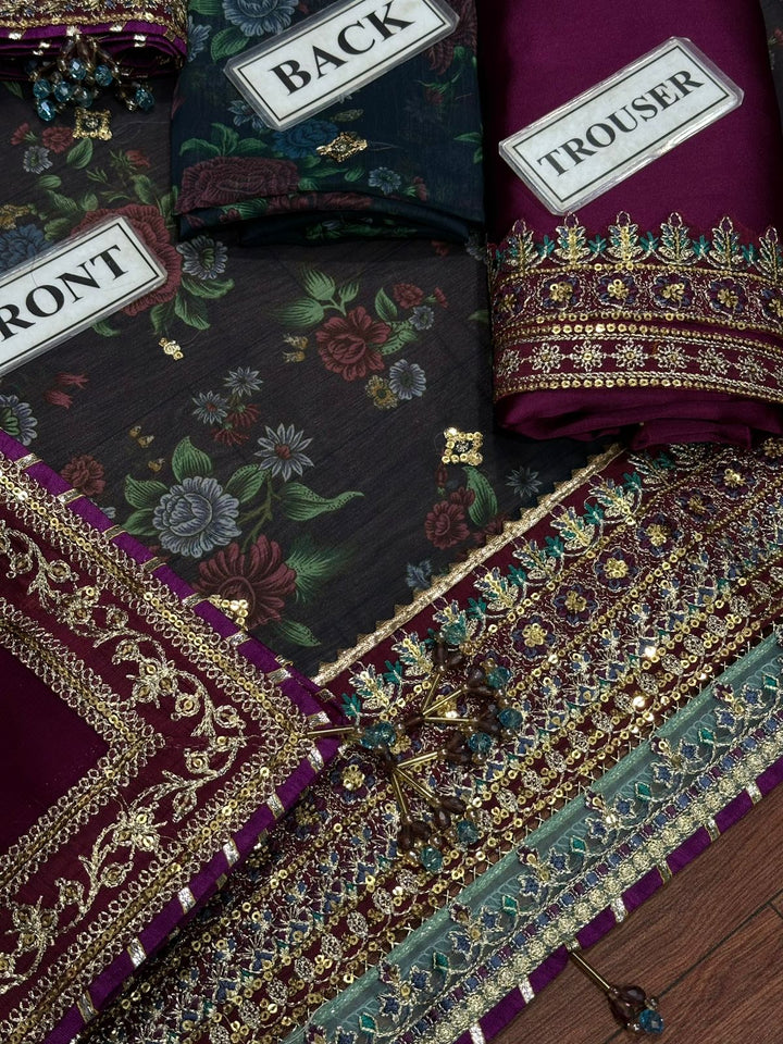 Baroque Chiffon Suit-Aarasta