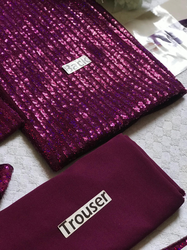 Baroque Chiffon Suit-Aarasta