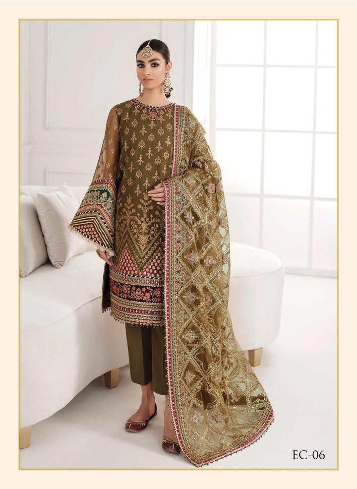 Baroque Chiffon Suit-Beige-Chiffon-Aarasta