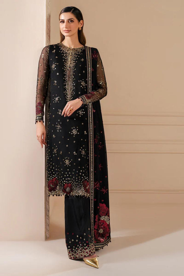 Jazmin Chiffon Suit-Black-Chiffon-Aarasta