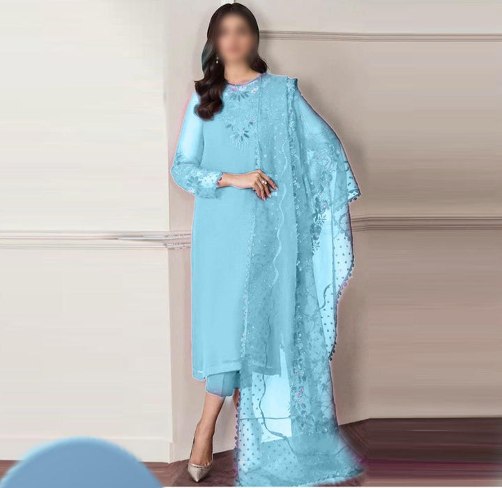 Baroque Chiffon Suit-Ferozi-Chiffon-Aarasta