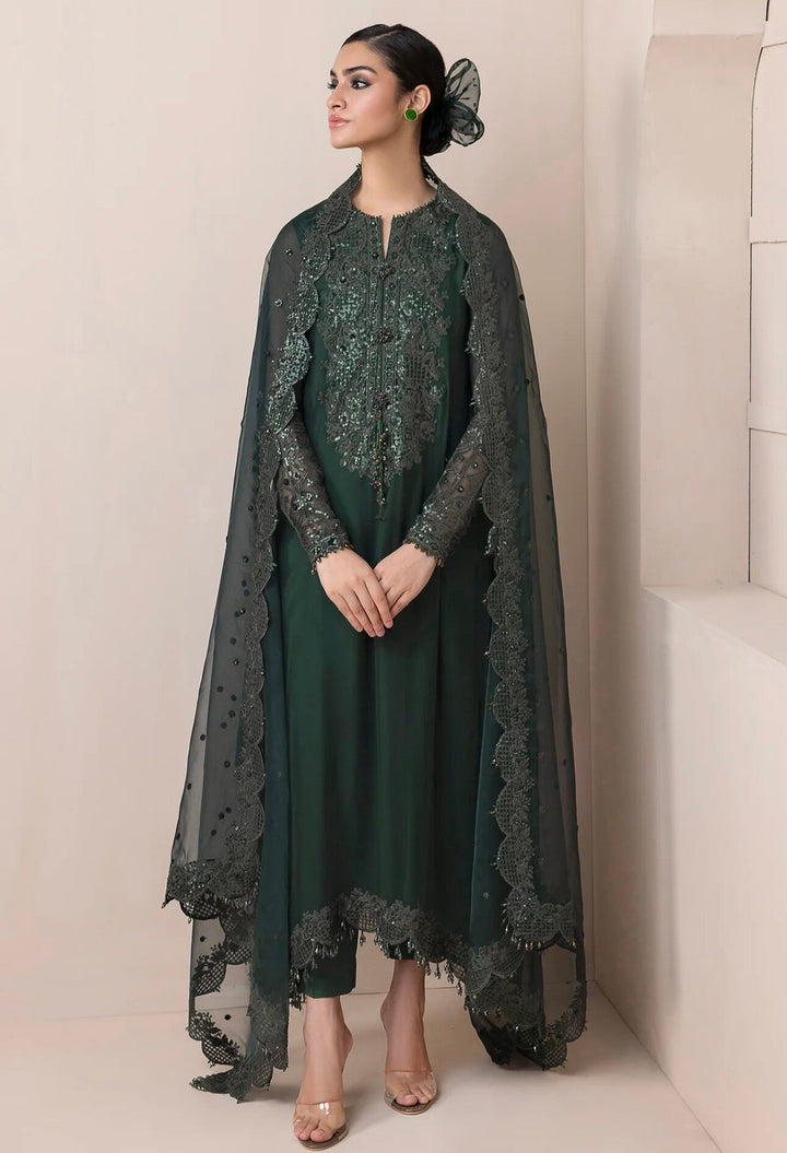 Baroque Chiffon Suit-Green-Chiffon-Aarasta