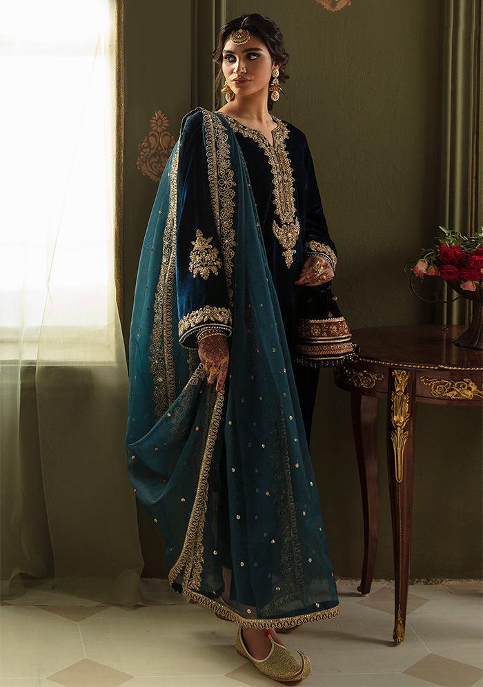 Baroque Velvet Suit-Navy-Velvet-Aarasta