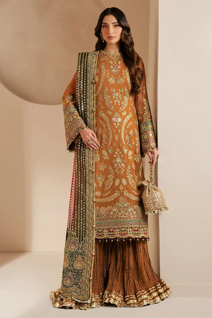 Jazmin Chiffon Suit-Orange-Chiffon-Aarasta