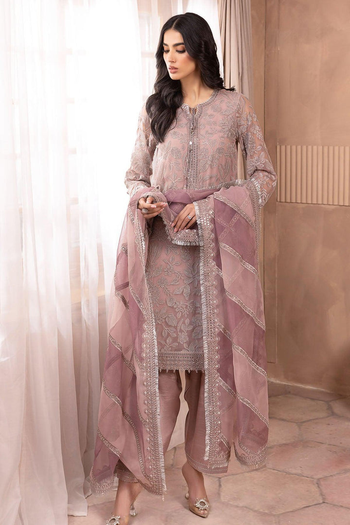 Jazmin Chiffon Suit-Pink-Chiffon-Aarasta