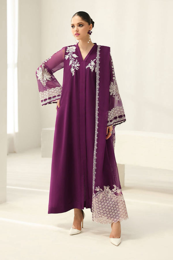 Baroque Chiffon Suit-Purple-Chiffon-Aarasta