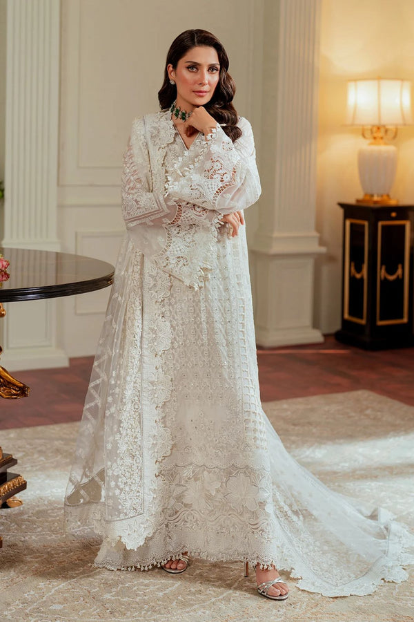 Baroque Chiffon Suit-White-Chiffon-Aarasta