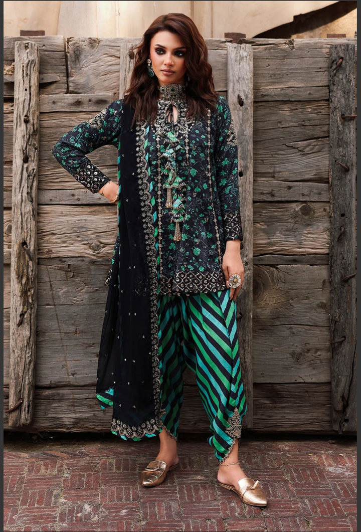 Charizma Silk Suit-Green-Silk-Aarasta