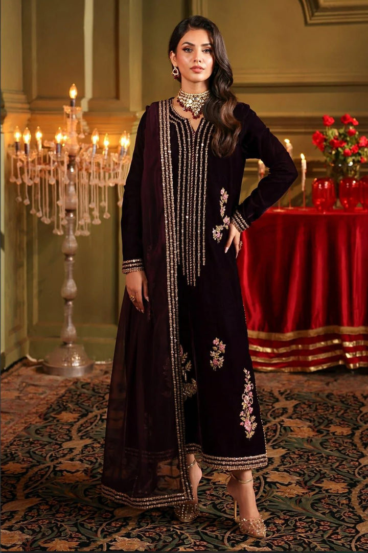 Charizma Velvet Suit-Maroon-Velvet-Aarasta