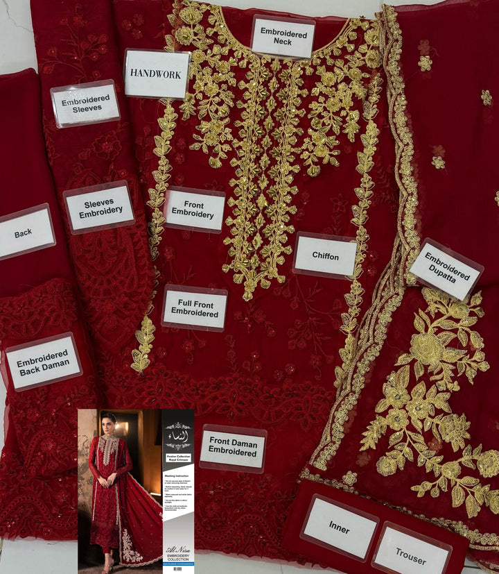 Azure Chiffon Suit-Aarasta