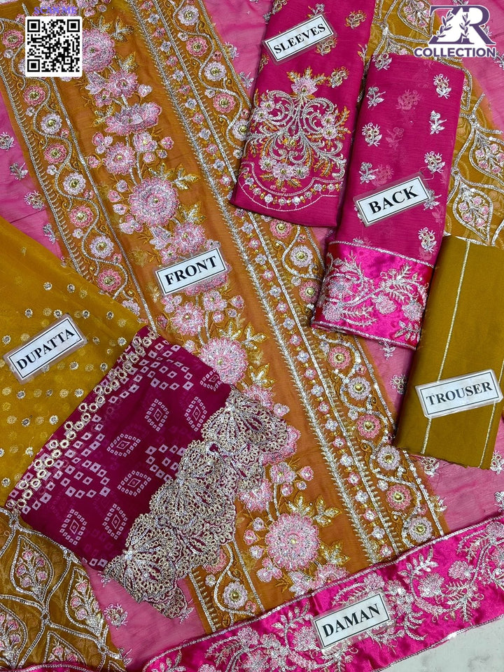 Crimson Chiffon Suit-Aarasta