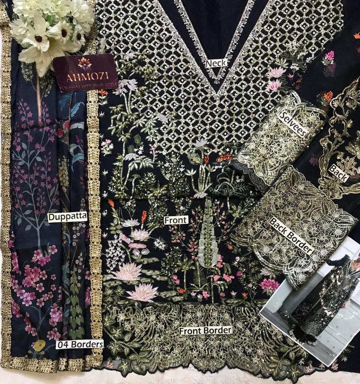 Crimson Organza Suit-Aarasta