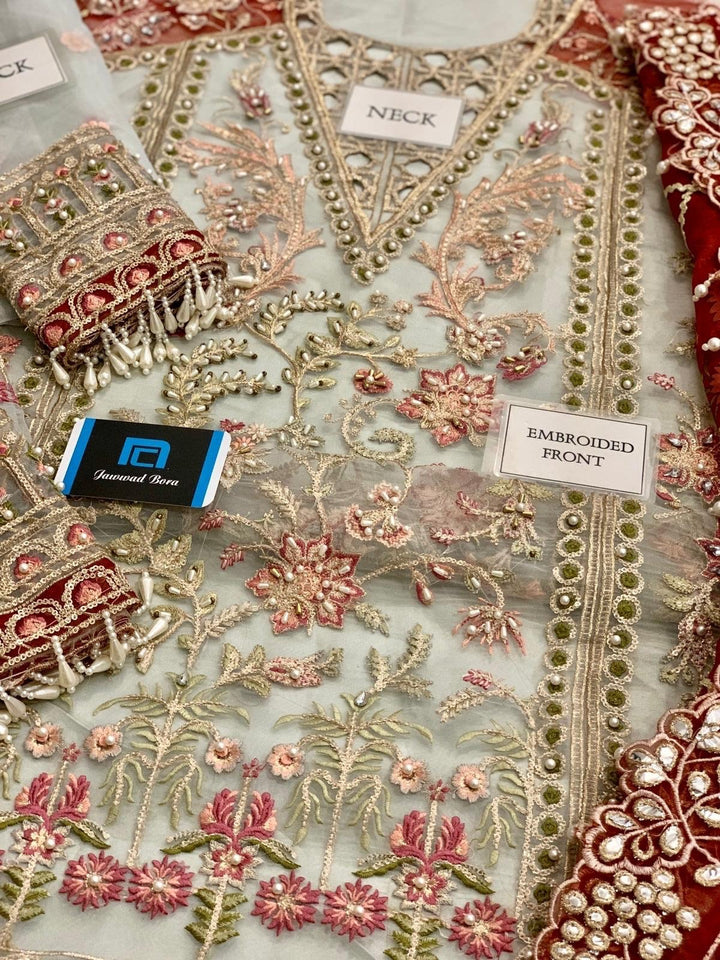 Crimson Organza Suit-Aarasta