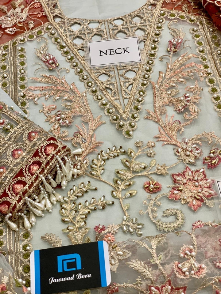 Crimson Organza Suit-Aarasta