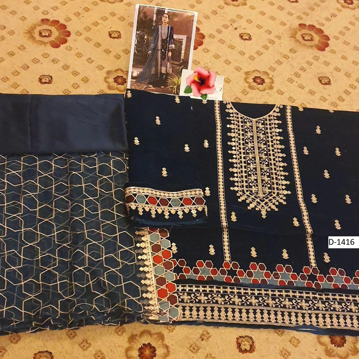 Cross Stitch Velvet Suit-Aarasta