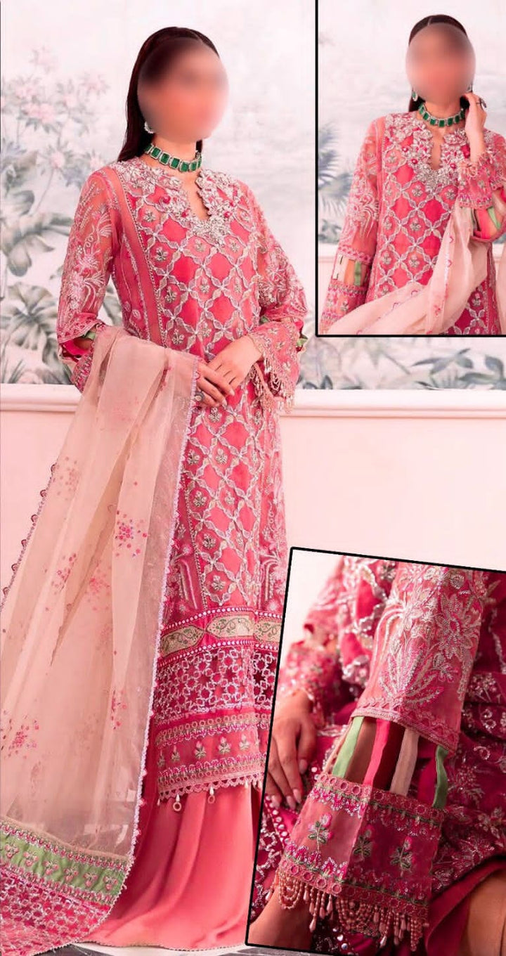 Elaf Organza Suit-Pink-Organza-Aarasta